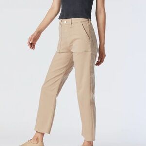 Like New MAVI Shelia High Rise , Straight Leg Brown Frayed Hem Pants